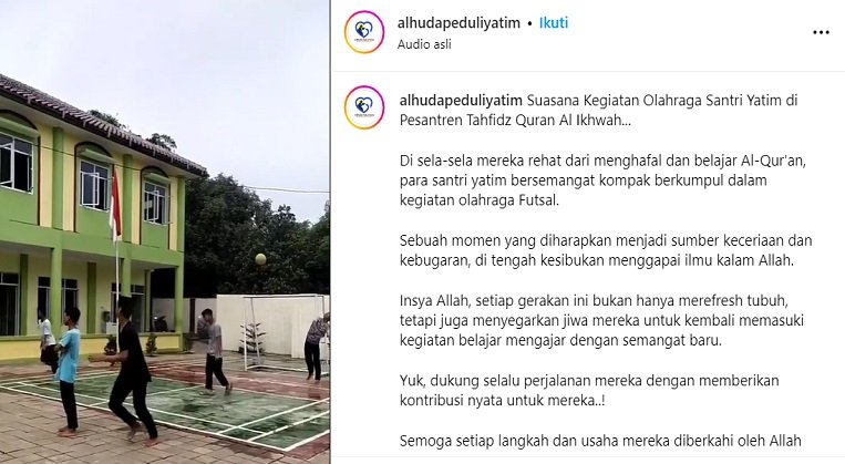 Gambar. Kegiatan Olahraga Santri PTQ Al-Ikhwah. www.alhudapeduliyatim.com