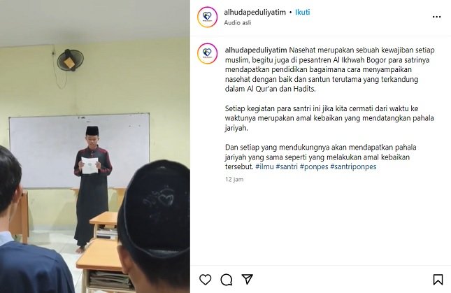 Gambar. Santri Yatim Menyampaikan Nasihat - www.alhudapeduliyatim.com